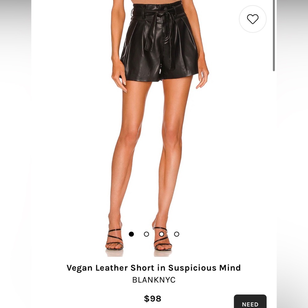 BLANKNYC size 28 NEW leather shorts with tag